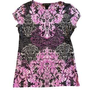 Vintage Y2K Inc Top Womens Medium Purple Black Whimisgoth Fairy Grunge Sequins